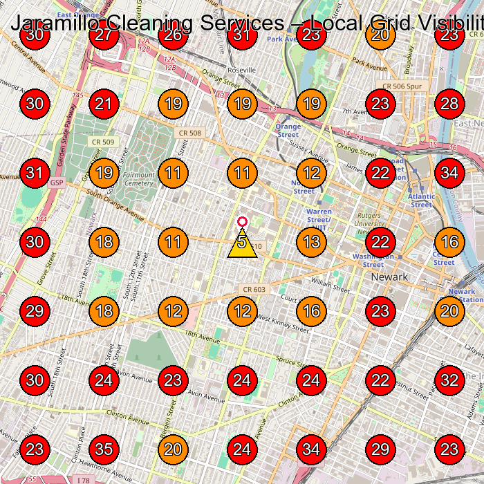 Jaramillo Cleaning Services GeoGrid visibility map for House Cleaning Service in None